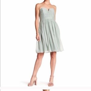 J.Crew light green chiffon strapless dress